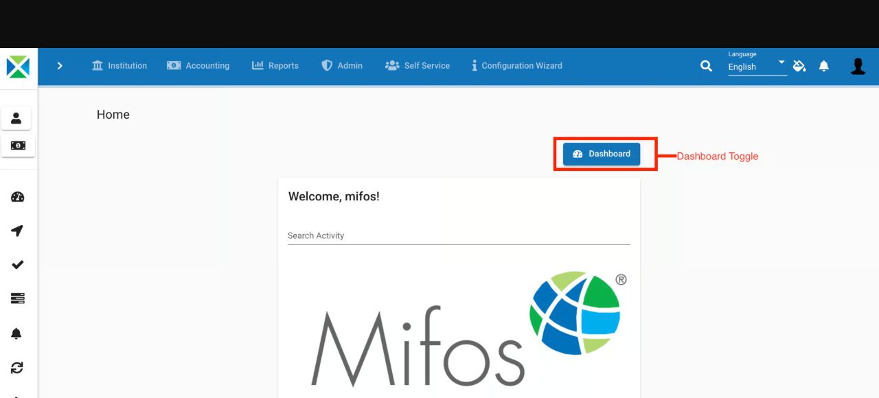 Mifos · finance UI example interface, used as a reference for Remittance System (Philpass); not a screenshot of this project
